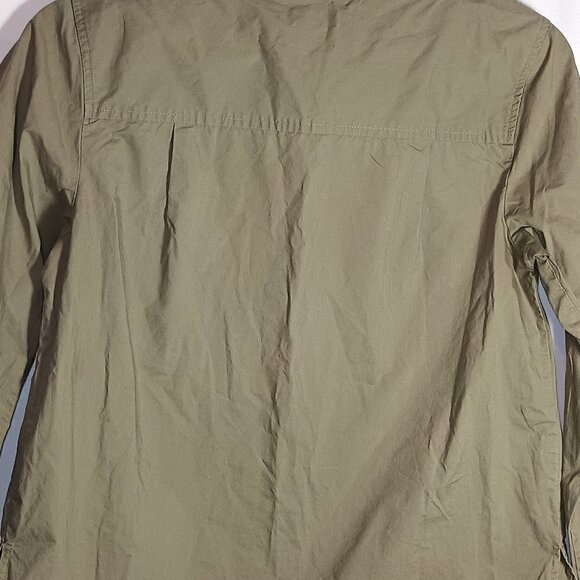 J Crew Olive Green 3/4 inch Sleeve Asymmetrical Hem Top - Picture 4 of 6